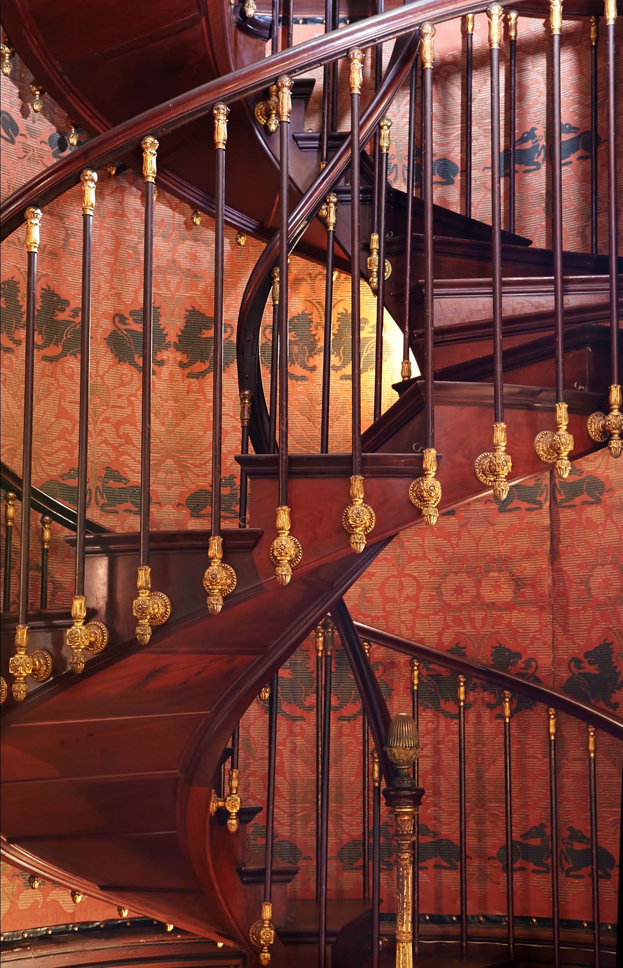 Escalier colimasson interieur acajou chateau montresor